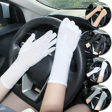 

1Pair Spandex Gloves Thin Stretch Driving Sunscreen Performance Golves Pure Color Women Accessories Fashion High Quality
