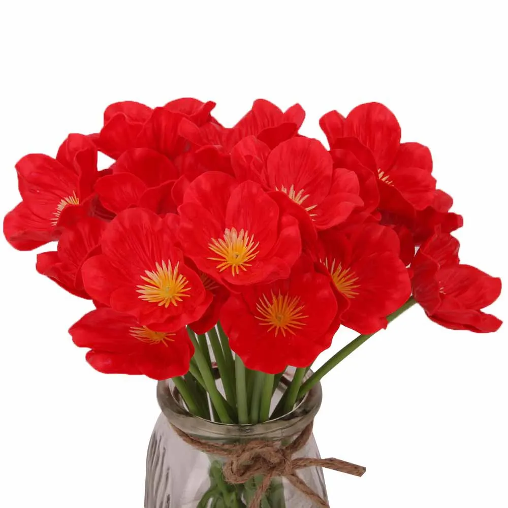 

1pcs Artificial Flower Poppy Wedding Bouquet Living Room Table Wedding Photography Decoration Valentine Day Everlasting Flower