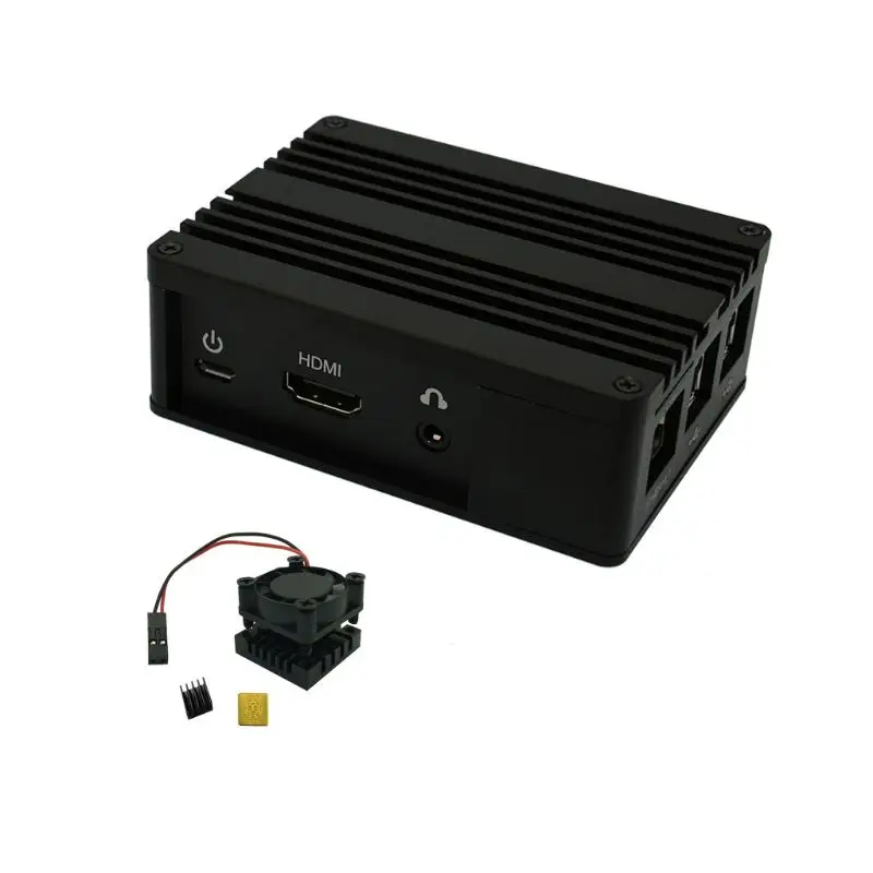 1 компл. Алюминиевый чехол металлический корпус черный корпус для Raspberry Pi 3 Model B+/B Kit D08B