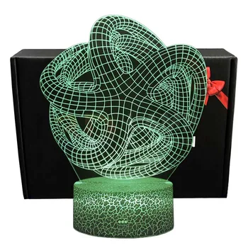 

3D Colors Changeable Night Light Creative Optical illusion Deak Lamp Home Bedroom Decoration Lighting