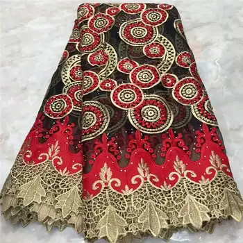 

2019 Embroidery Nigerian french tulle lace fabrics High Quality Stones Tulle Lace Fabric For Women African Lace Fabric XAZ-002