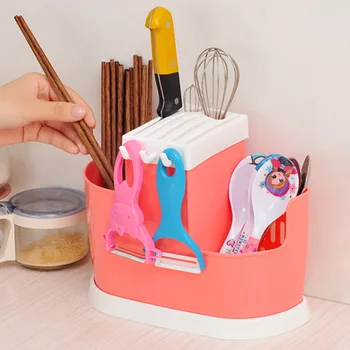 

Multifunctional Chopstick Holder Drain Holder Kitchen Storage Hanging Tableware Knife Holder Plastic Chopstick Cage