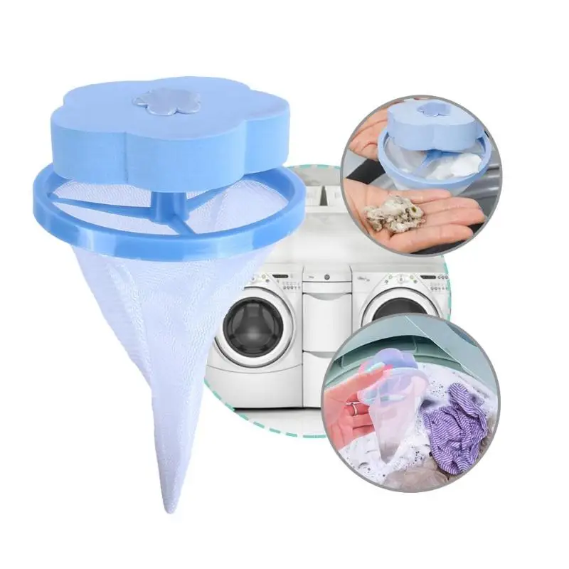 

1PC Flower Washing Machine Hair Removal Clean Net Bag Floating Filter Pouch for Washing Machine