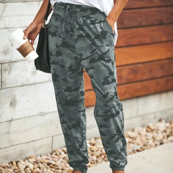 

European And American Style Women's Pants Streetwear Camouflage Pants Sexy Slim Fit Printed High Waist Pants Trousers