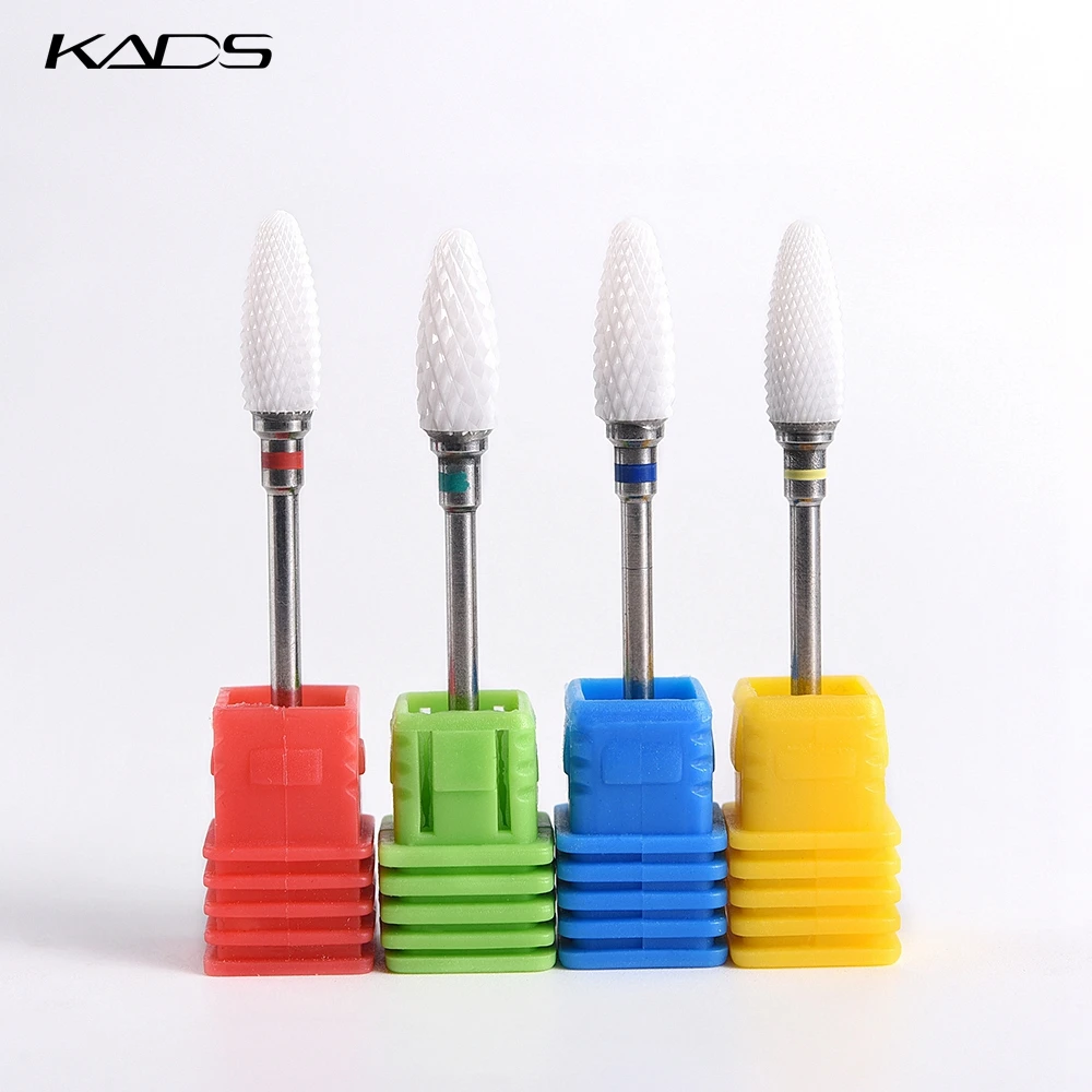 KADS 3/32 &quotсреднее пламя Cuspidal Nail Art Drill Bit Polish Tool керамический Монтаж шлифовальный