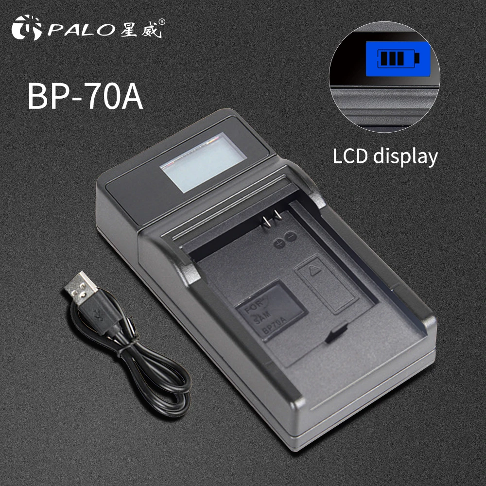 PALO Камера Батарея Зарядное устройство с ЖК-дисплей Дисплей для samsung BP-70A BP-70A bp70a BP70a PL120 PL121 PL170 PL171 PL200 ST76