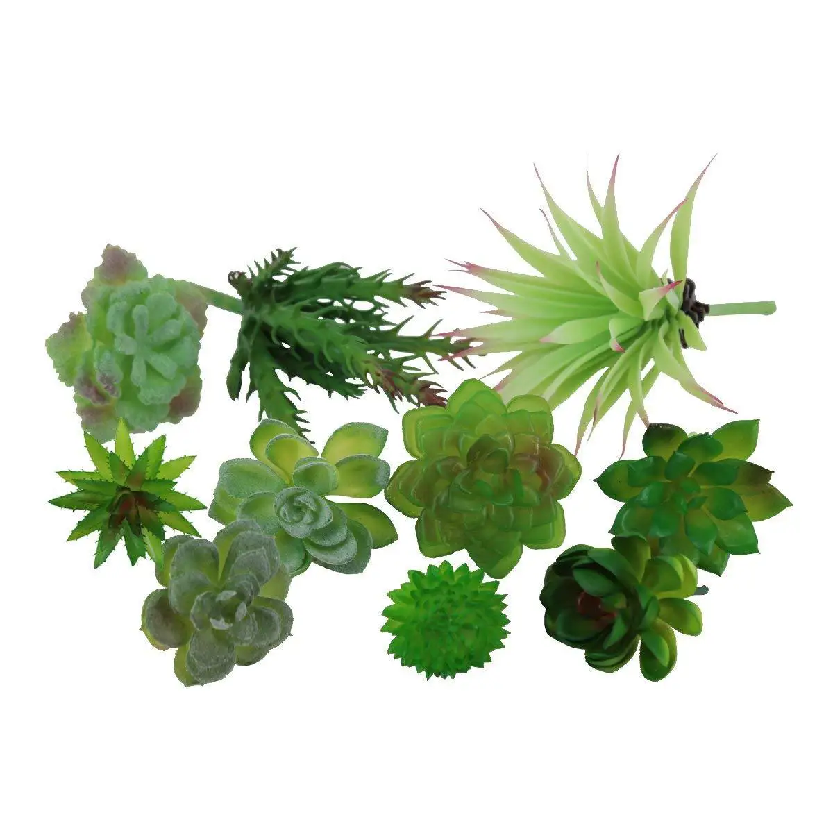 

10pcs Green Mini Bonsai Artificial Succulents Plants Home Garden Decoration Fake PVC Succulent House Plants Bonsai