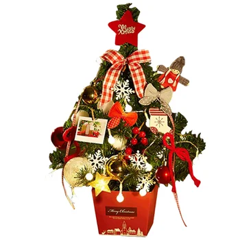 

1 Set Creative Lovely PVC High-quality Mini Decorative Tree Decors Xmas Tree Kit Mini Tree Kit for Window Home Desktop Shop Xmas