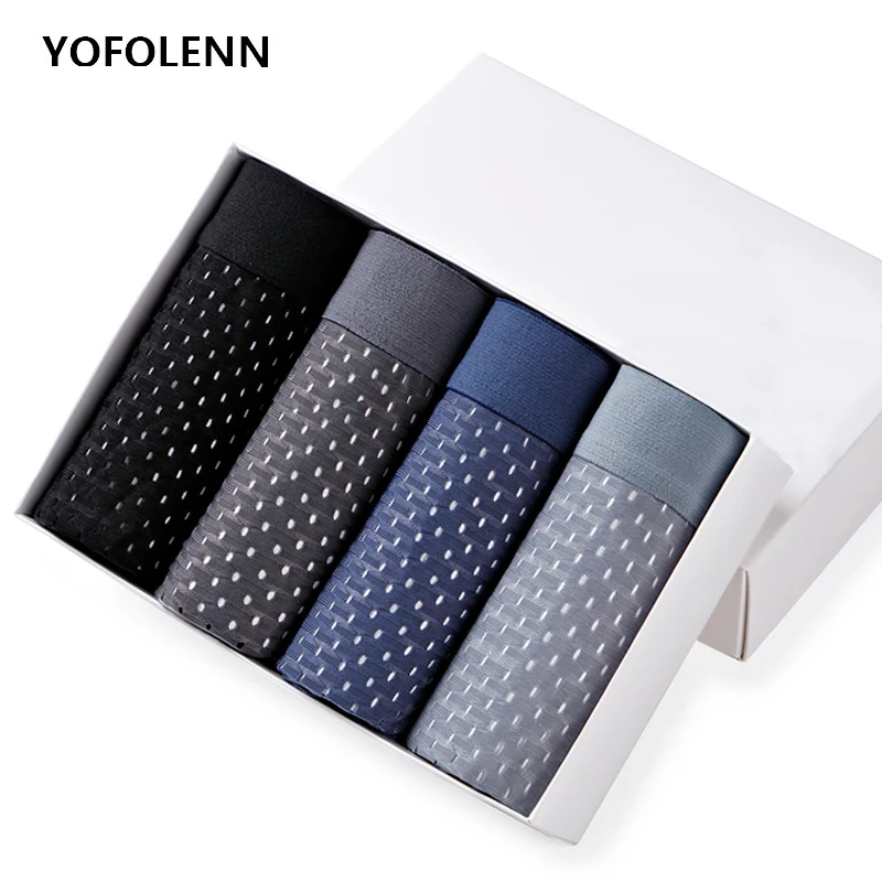 4 шт./лот Брендовые мужские боксеры s бамбуковое нижнее белье короткие дышащие