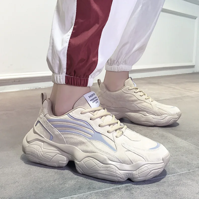 

Men Autumn And Winter Thick Bottomed Athletic Shoes Korean-style Teenager Students Fashion Dad Shoes Casual Shoes