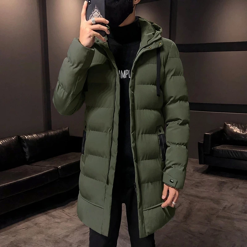2021 Winter Men's Jacket Warm Hooded Thick Cotton Coat Male Casual High Quality Overcoat Thermal | Мужская одежда