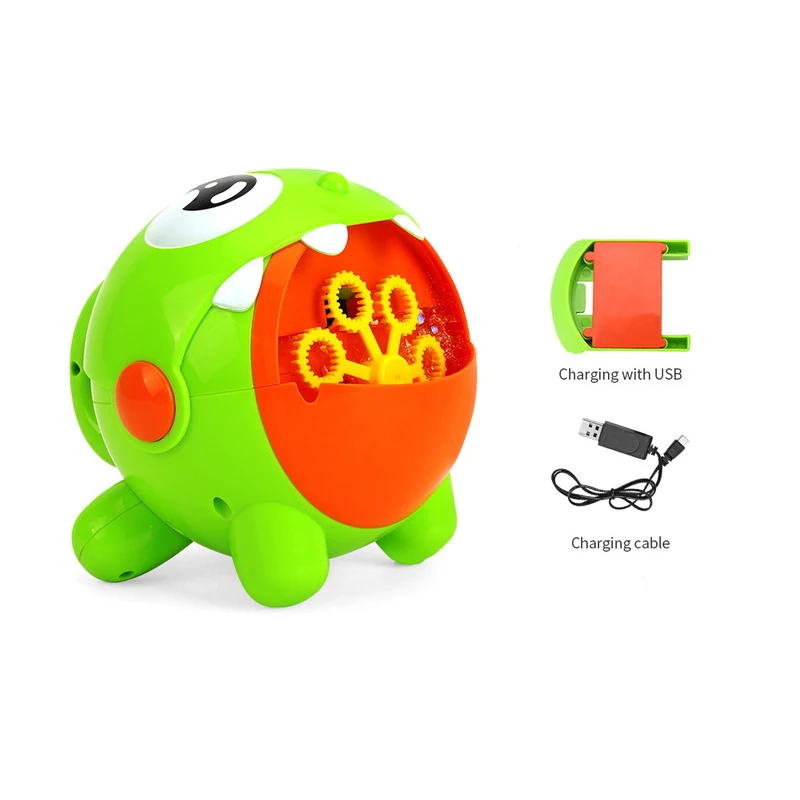 

V02 Children's Bubble Blowing Machine Fully Automatic Electric Bubble Gun Toy Bubble Early Childhood Education Institution Bubbl