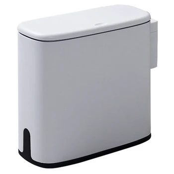 

11L Trash Can Bathroom Waste Bin Toilet Dustbin Trash Basket Garbage Bucket Garbage Bag Holder Storage Container Gray