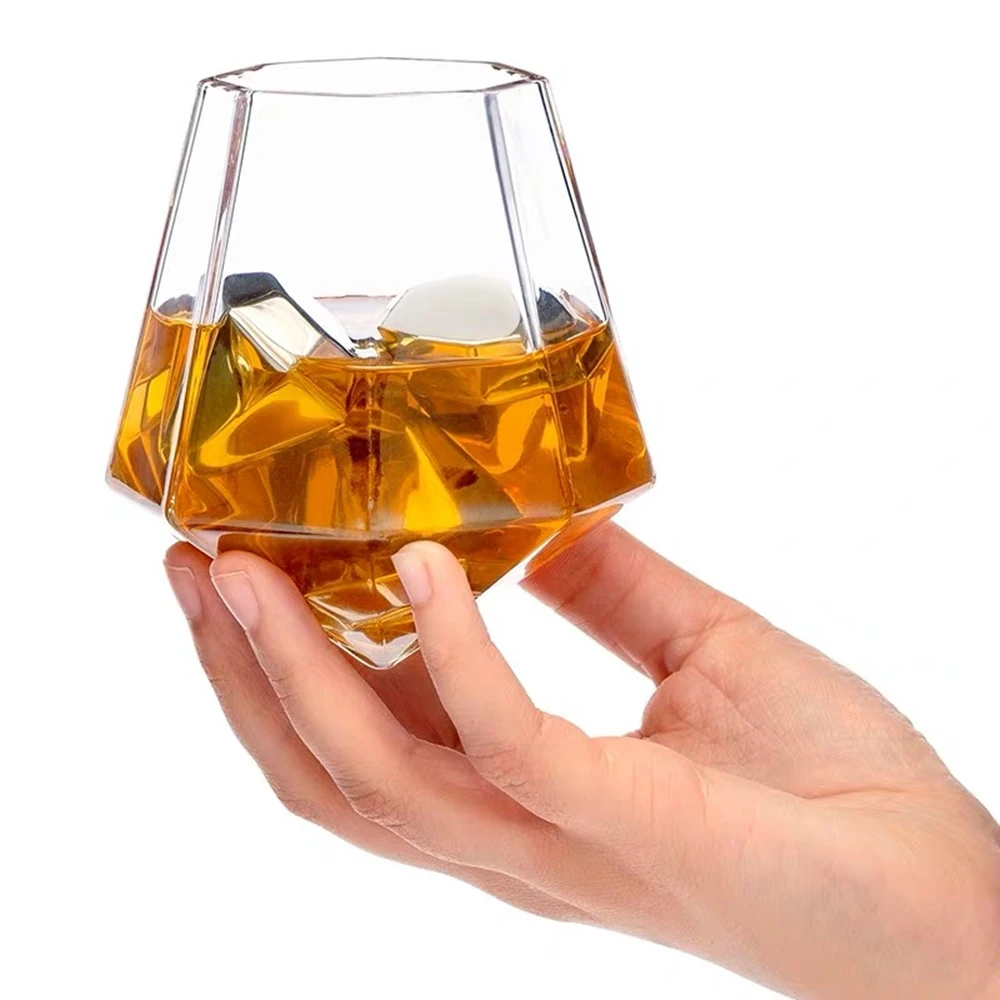 

Whisky Cup Barware Octagonal glass 400ml Daruma Diamond Crystal Clear Tumbler Hotel Restaurant Bar Personality Crystal Cup