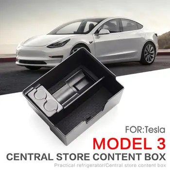 

For Tesla Model Y Car Center Console Organizer Tray Interior Armrest Storage Box Store Coin Fit Tesla Model S Accessories