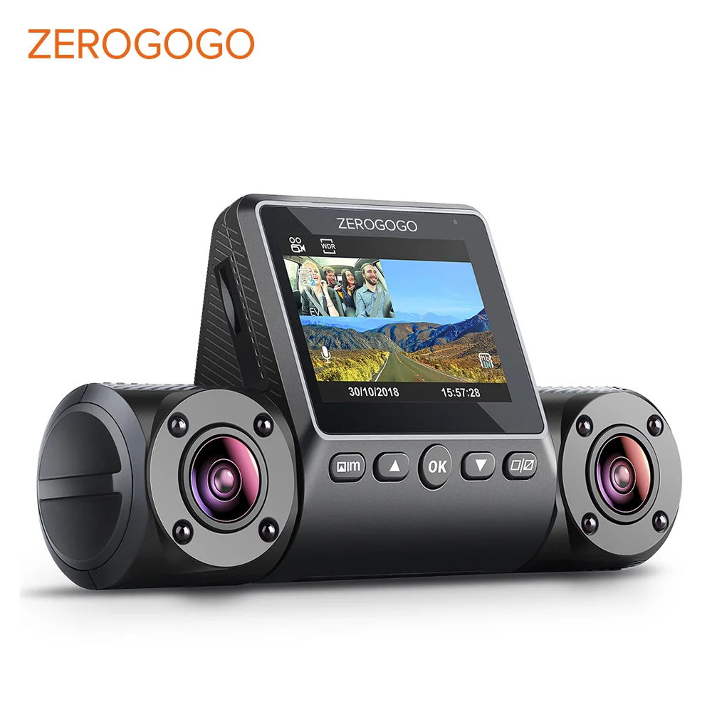 ZEROGOGO R2 видеорегистратор с двойным объективом 1080P Full HD Автомобильный видеокамера