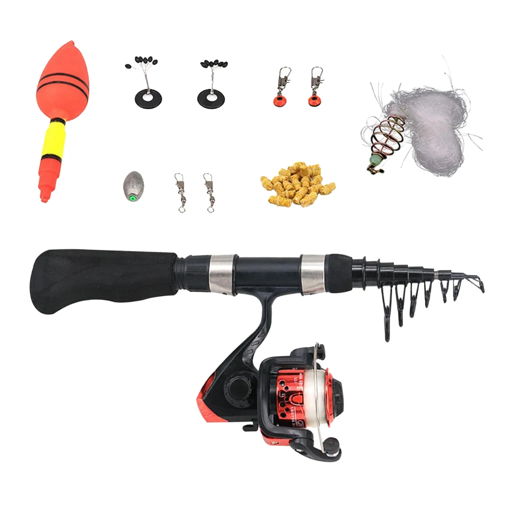 

Fishing Kit Telescopic Fishing Rod And Reel Combos Hook Tackle Kit