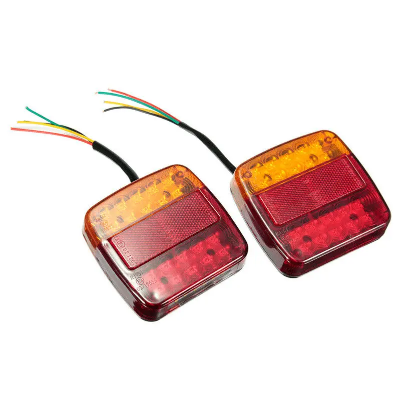 2 шт. 26LED прицеп Грузовик Караван задний светильник указатель поворота Стоп-сигнал номерной знак светильник задний красный/янтарный/белый