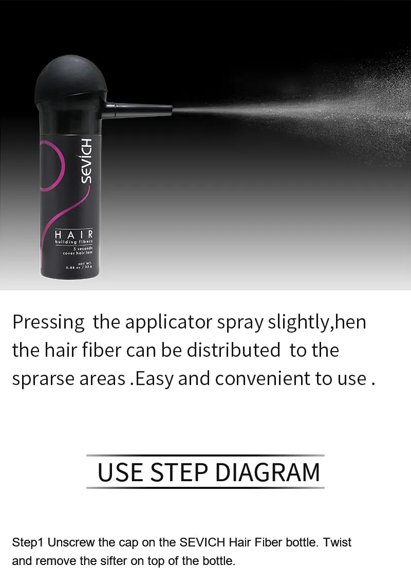 5 шт./лот волосы строительные волокна 3 шт.+ спрей аппликатор сопла насос цвет порошок расширение кератин истончение лечение потери утолщаются
