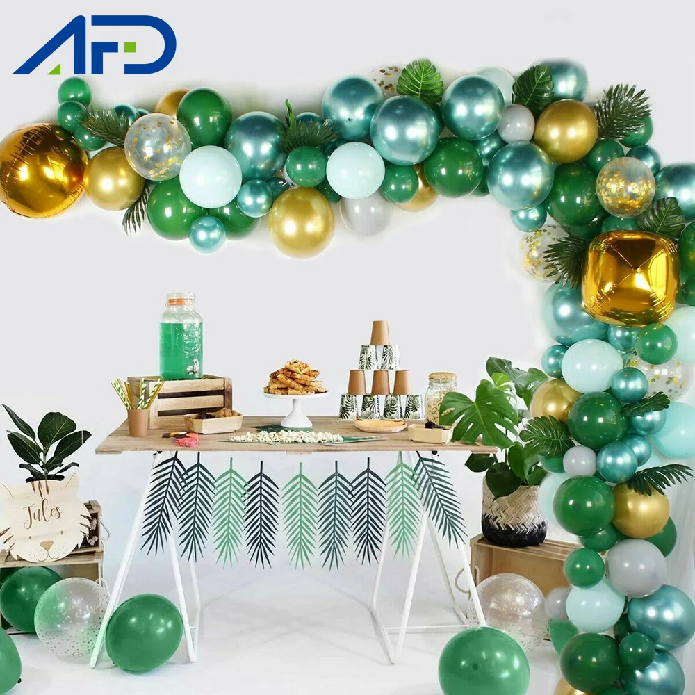 167 шт. Зеленый воздушный шар в стиле джунглей сафари имитация арки конфетти