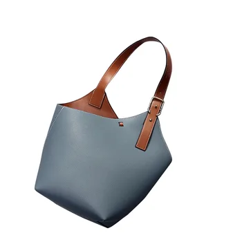 

New Women's Bag Shoulder Armpit Bag Mummy Bag Soft Leather Bucket Bag Large Capacity Pure Color Lady Bag