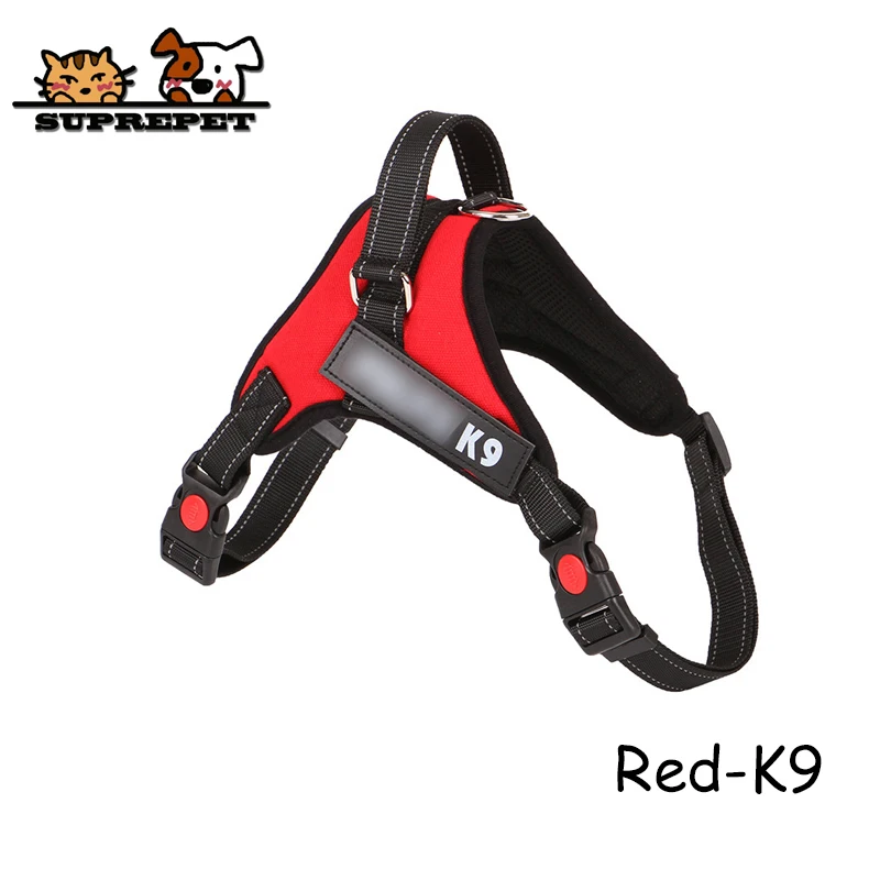 Red - K9 SUPREPET поводок для собак Хаски очень прочный нейлон поводок для собак жилет Лидер поводок ошейник регулируемый поводок Светоотражающие принадлежности для собак - Цвет: Red - K9