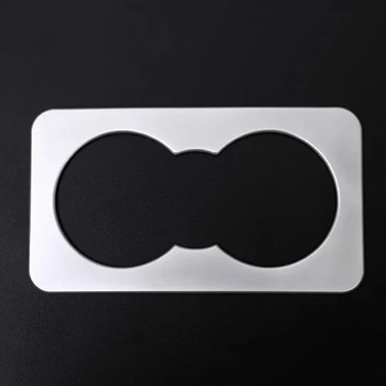 

Car Water Cup Trim Auto Interior Silver ABS Plastic Sticker Waterproof