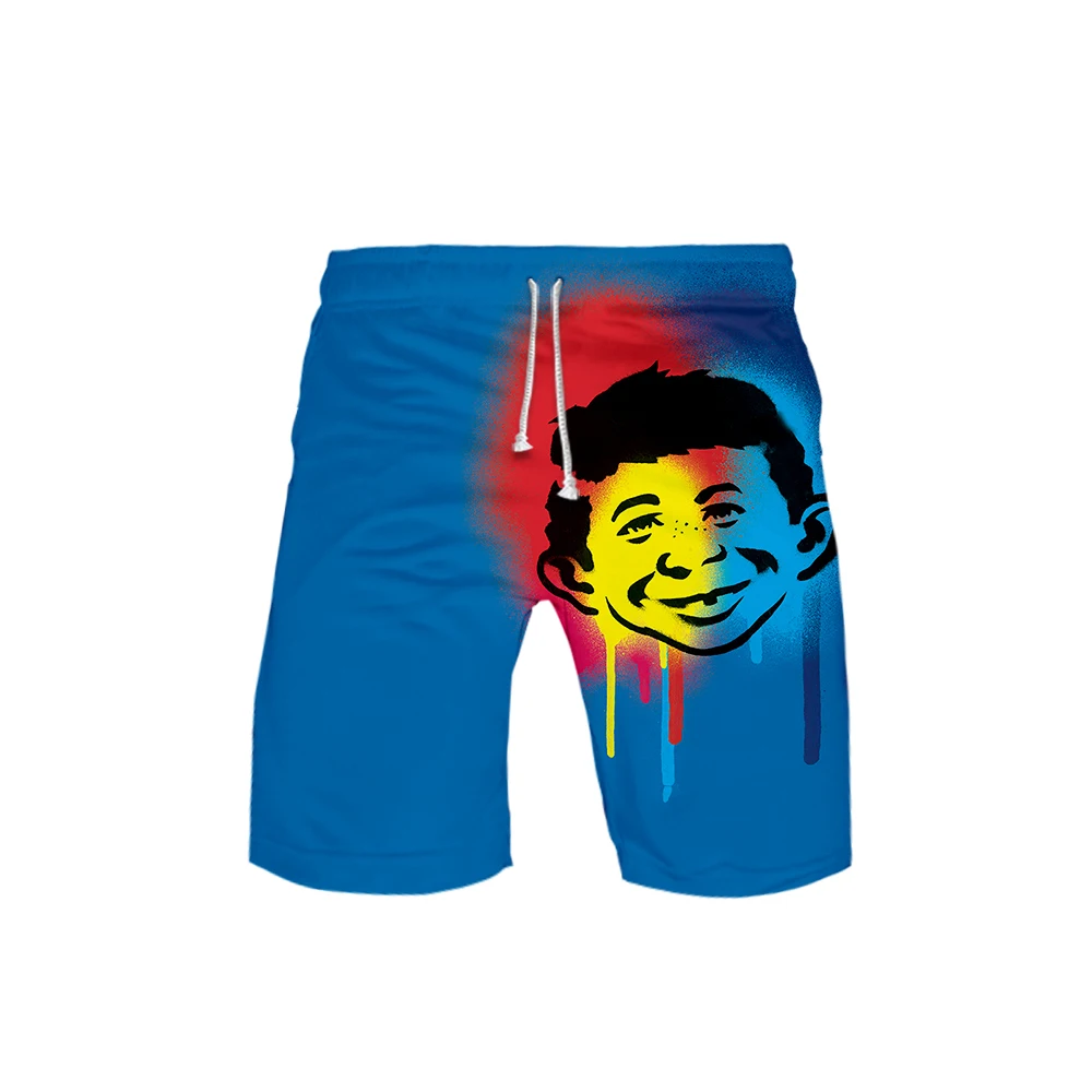 Alfred E. Neuman DC Satirical MAD magazine 3D крутые мужские пляжные шорты Harajuku move мужские повседневные Мягкие Шорты для отдыха