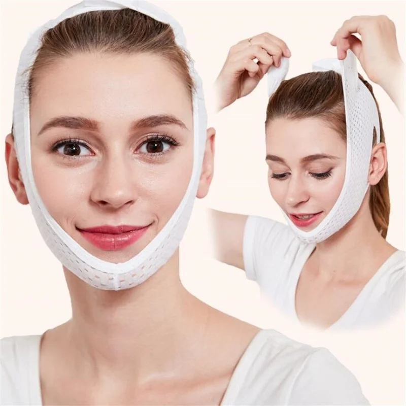 3D маска для лица с v-образной формой лица для похудения бандаж для ухода за кожей уменьшение двойной подбородок лифтинг укрепляющий уход за лицом - Цвет: 1
