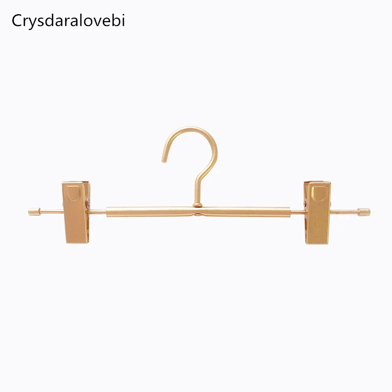 Clothes Hanger Clothes Rack Pants Rack Storage Hanger Trousers Clip 10/5pcs Rose Gold/Golden Aluminum alloy Metal Pants Skirt Slack Hangers with Clips Rack Swivel Hook