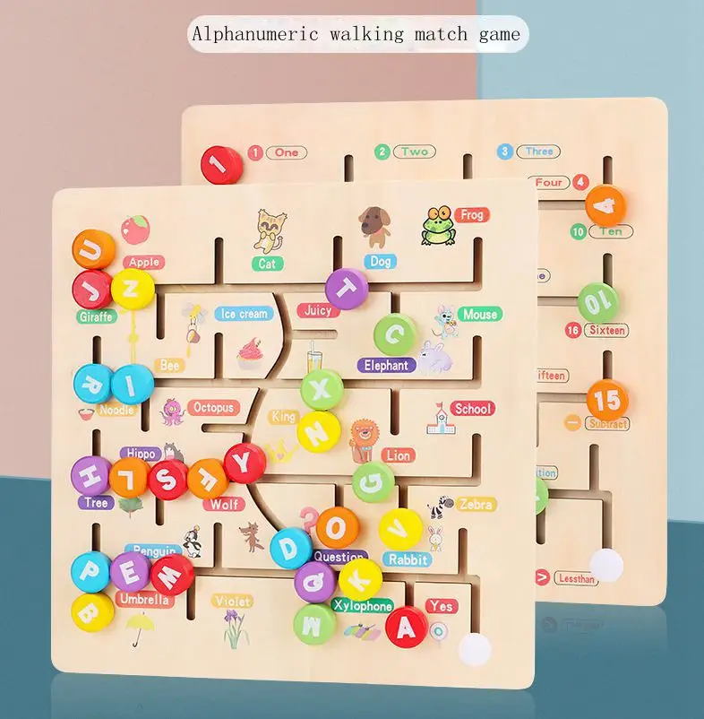 Детские деревянные цифры буквы соответствия игра доска Puzzlesl ходьба матч