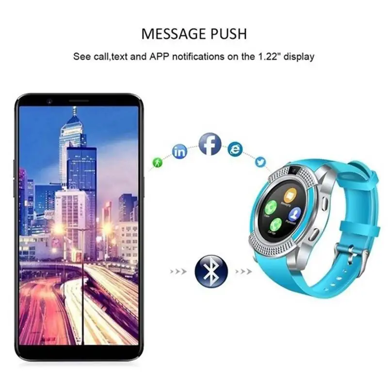 V8 диск Bluetooth соединение Смарт часы умные спортивные Gaopin смарт браслет|Смарт-часы|