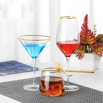 

Set of 2-high quality transparent wine glass party club goblet beer glass drinkware cup GLA-1612