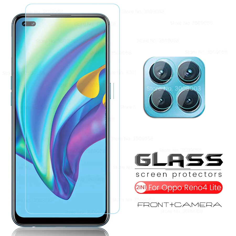 Gafas protectoras de cristal para oppo reno 4 lite, protector de pantalla de teléfono de 6,43 pulgadas, película protectora para cámara, appo reno 4 lite 4 light cph2125