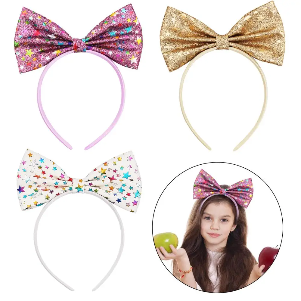 

2019 New 39pc Butterfly Girl Headbands Leopard print Bow HairBand Glitter Bow Stain Hiar Accessories Party Festival Headwear