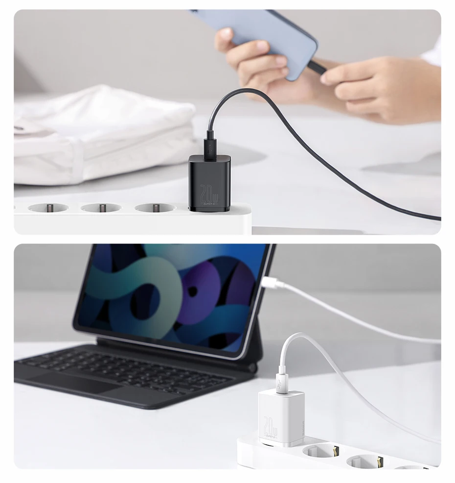quick charge usb c Baseus USB Type C Charger 20W Portable USB C Charger Support Type C PD Fast Charging For iPhone 12 Pro Max 11 Mini 8 Plus 65 watt fast charger