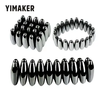 

YIMAKER 10Pcs 45*15mm Magnetic Balls Neodymium Magnet Round Black Stone Magnets Therapy Bracelet Health Care For DIY