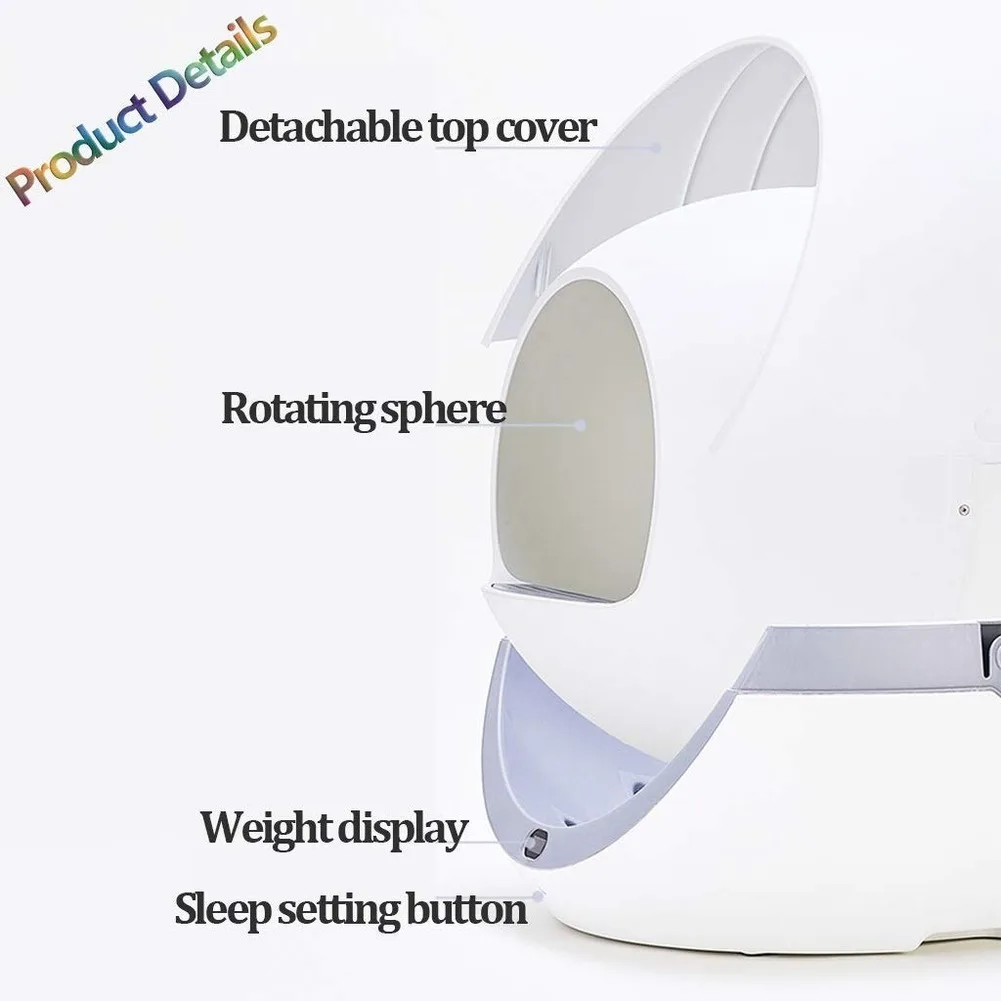 Automatic Self Cleaning Cats Sandbox Smart Litter Box Closed Tray Toilet Rotary Training Detachable Bedpan Pets Accessories Automatic Self Cleaning Cats Sandbox Smart Litter Box Closed Tray Toilet Rotary Training Detachable Bedpan Pets Accessories