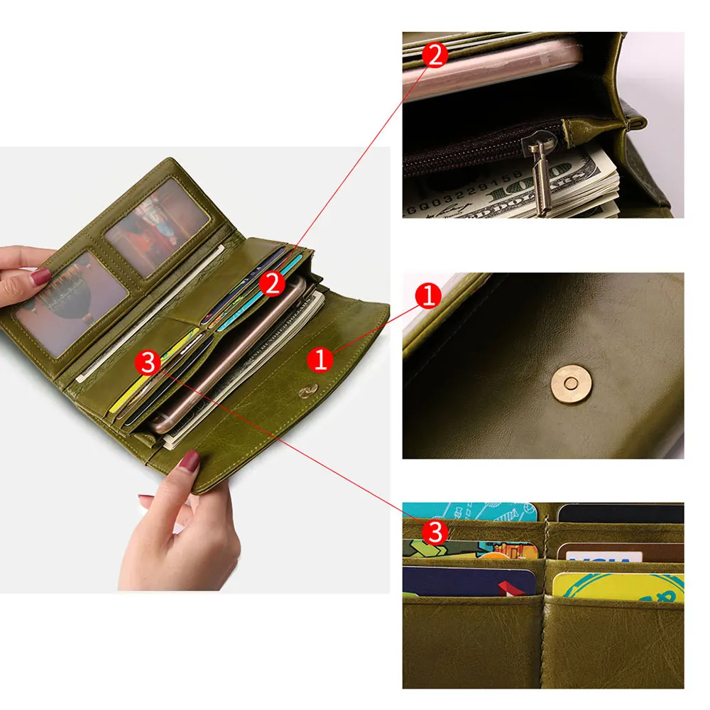 JOYIR дизайн кошелек клатч кошелек из натуральной кожи женские длинные кошельки RFID телефон сумка портмоне женский держатель для карт кошелек