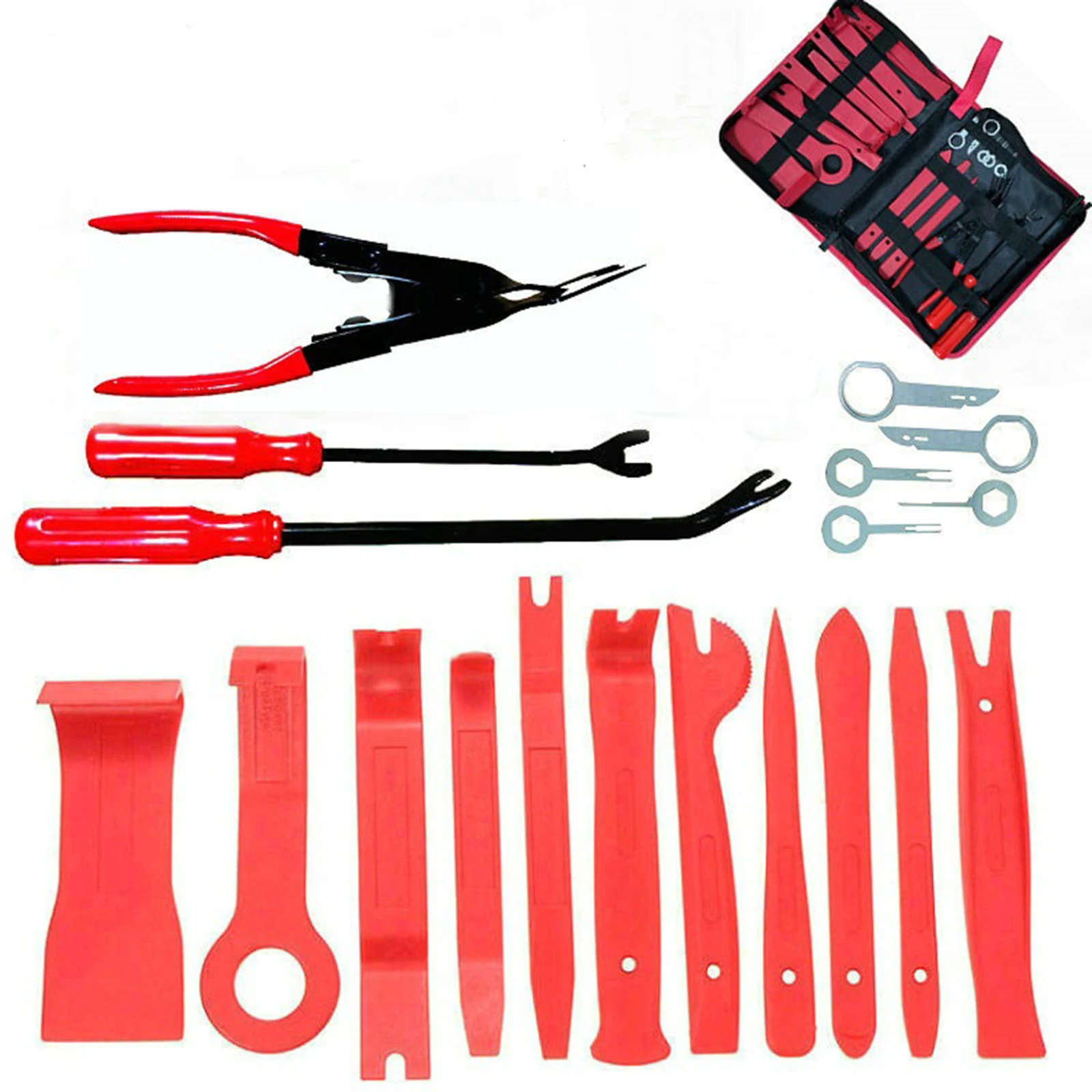 

Hand Tool Removal Tool Kit Car Panel Tool 19pcs Disassembly Tool Set Car Door Panel Removal Tool Audio Disassembly Tool Kit