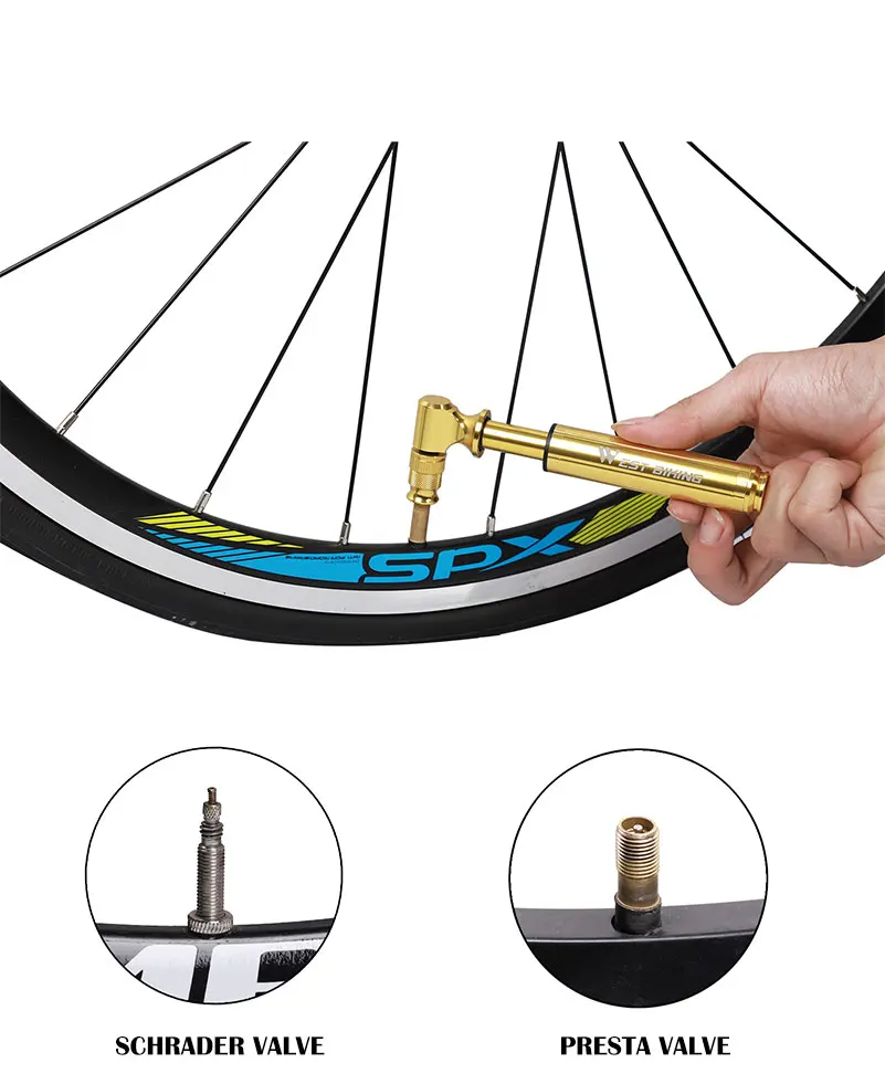 

Bicycle pump Cycling Hand Pump Tire Inflator Bike Accessories Aluminum Alloy Portable Mini Bicycle Air Pump Bike Accessories