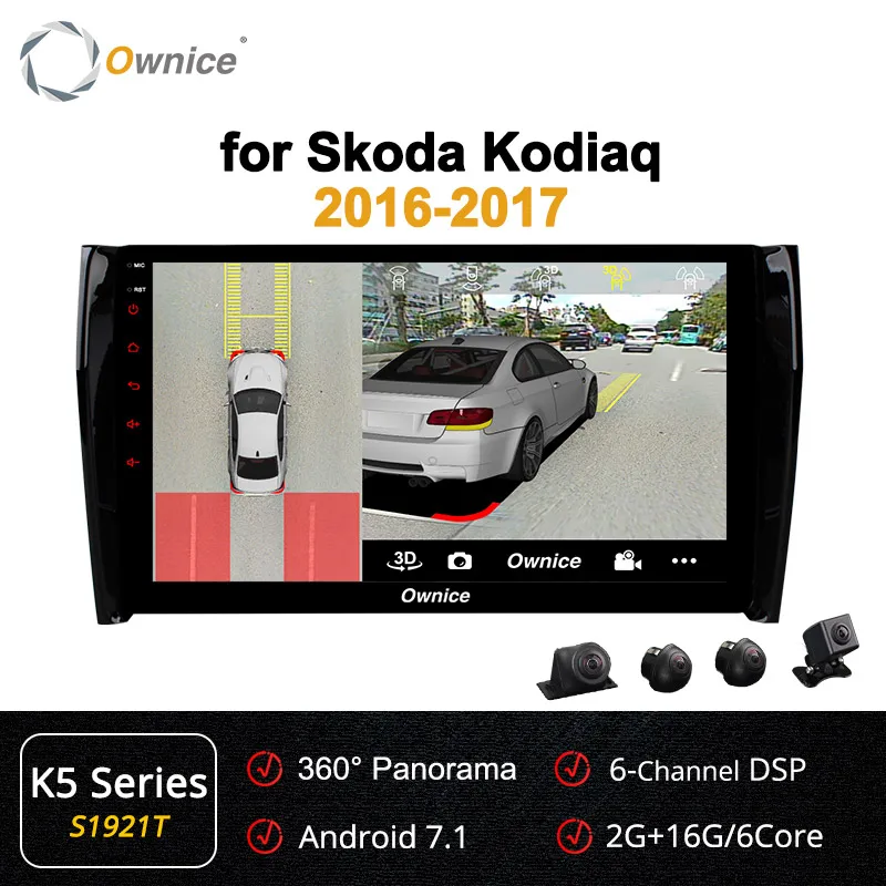Ownice k3 k5 k6 10," Android 9,0 Восьмиядерный 64 ГБ+ 4 Гб автомобильный dvd gps для Skoda Kodiaq 4G LTE SPDIF 360 Panorama RDS DAB - Цвет: S1921 K5