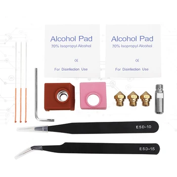 

MK 10 Accessories Easy To Use For 3D Printer Throat Nozzle Set Office Kit Heating Block + Hotend Silicone Case Drill Tweezer