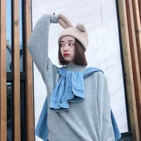 Draping rabbit ears rabbit fur hat women autumn and winter knitted wool hat winter warm Korean version of Japanese hat 5