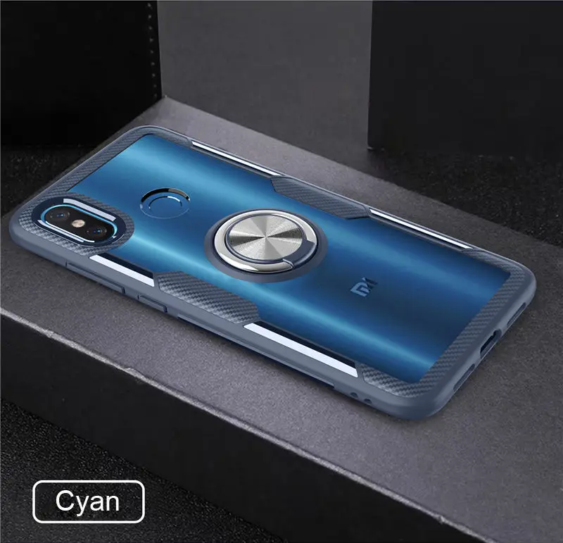 Магнитный чехол с металлическим кольцом Xiaomi mi 9 чехол Xiaomi mi 9 8 S E mi 8 Clear Твердые чехлы на заднюю панель для xiomi Xiaomi mi 8 SE чехол s Броня etui - Цвет: Cyan