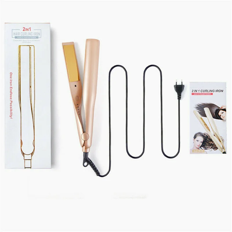  New Hair Straightener Plywood 360 Degree Free Rotating Large Wave Hair Curler Roll Straight Dual-pu