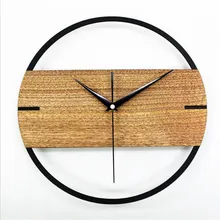 Reloj de madera original para el hogar, creativo nórdico, Relojes de pared decorativos de letras simples, reloj de personalidad para sala de estar