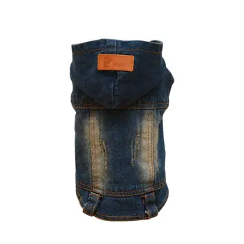 

Trendy Style Pet Dog Puppy Clothes Winter Denim Vest Coat Cozy Jacket Hoodies Apparel Pet Supplies 6 Sizes
