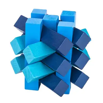 

2019New Design IQ Brain Teaser 3D Wooden Luban Lock Burr Puzzles Game Toy Bamboo Small Size For Adults Kids