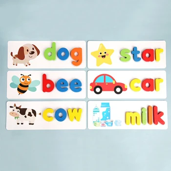 

Wooden Cardboard English Spelling Alphabet Game Educational Early Education Toys for Children YJS99